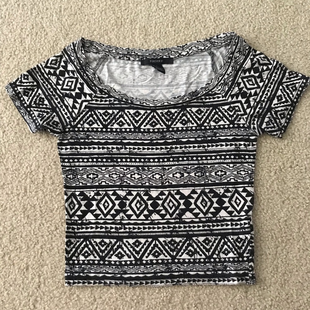 Tribal Print Crop Top